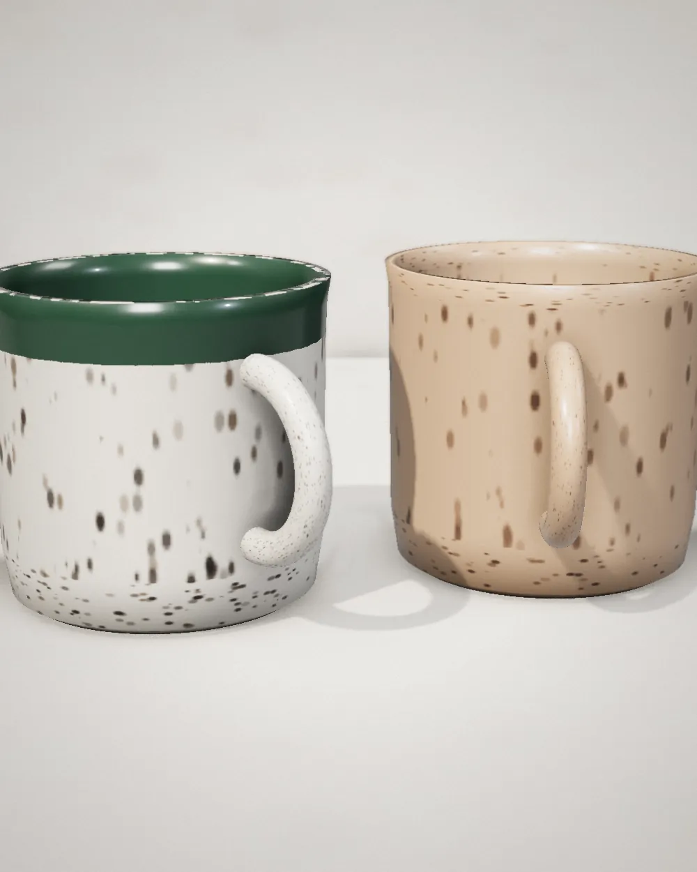 Product photo of mugs on a shelf